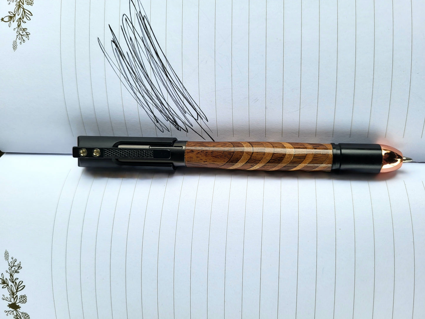 Stacked Wooden Click Pen