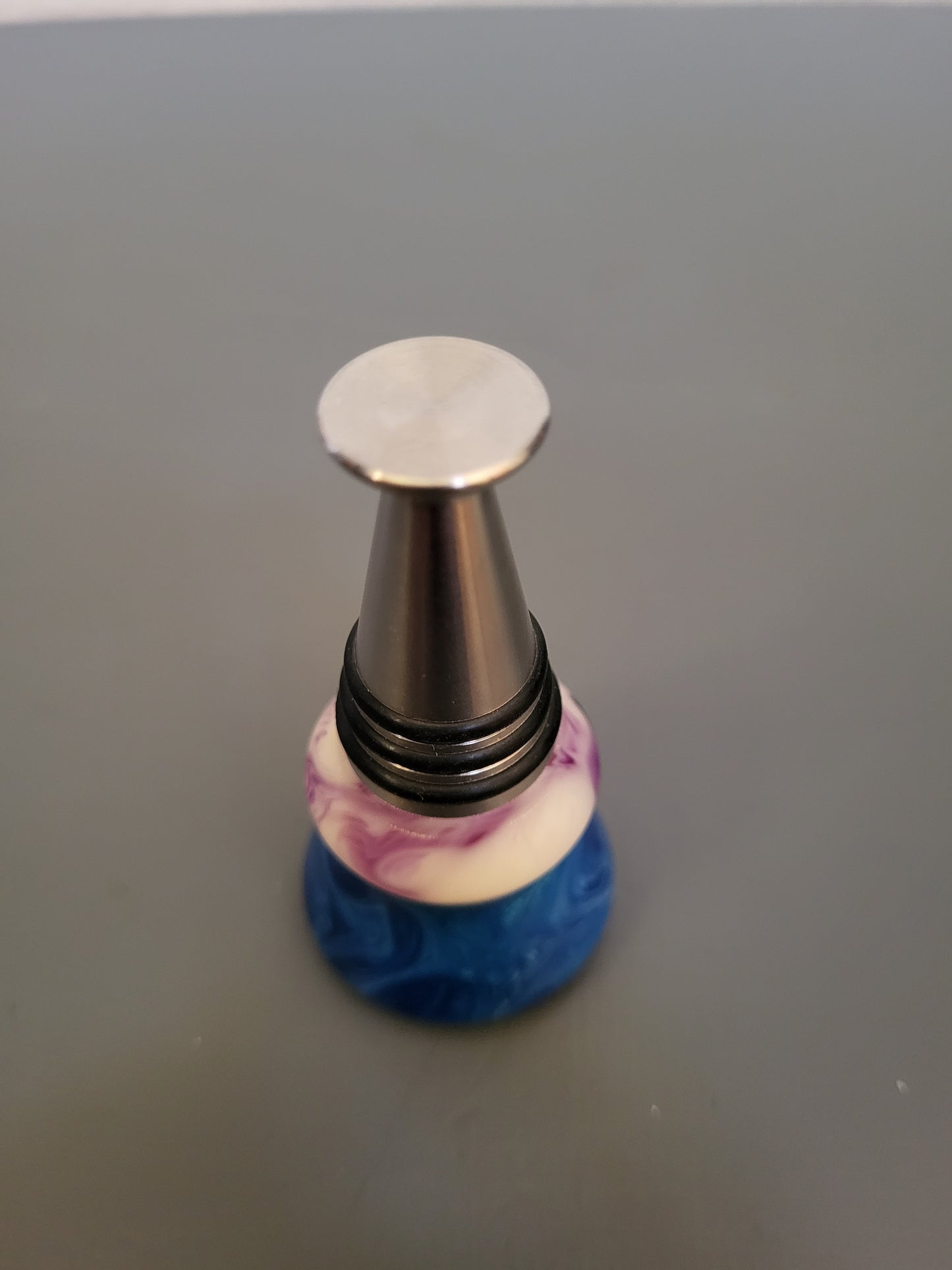 Blue and Purple Epoxy Bottle Stopper